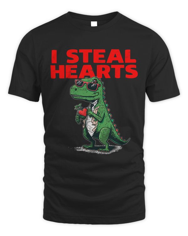 I Steal Hearts Trex cute valentines day boys girls 3