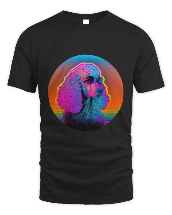 Synthwave Poodle in the 80s