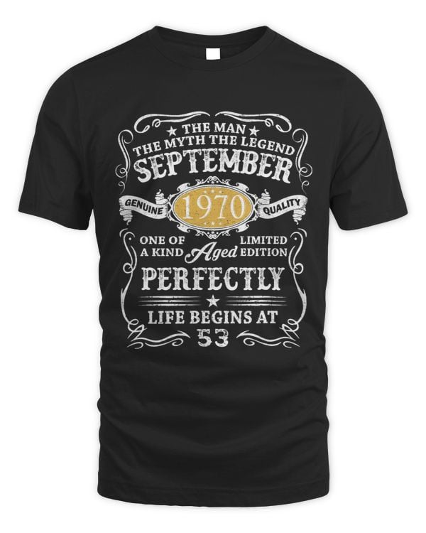 53th Birthday Tees 53 Yrs Old Man Myth Legend September 1970