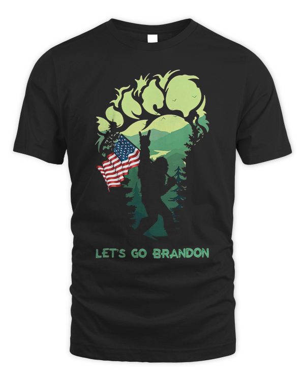 Lets Go Brandon Bigfoot American Flag