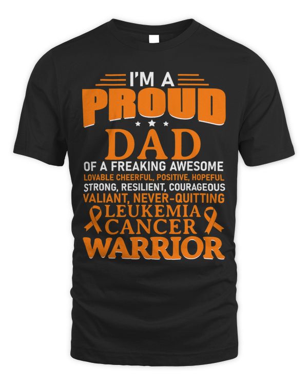 Leukemia Cancer Awareness Survivor Orange Ribbon Dad Gift