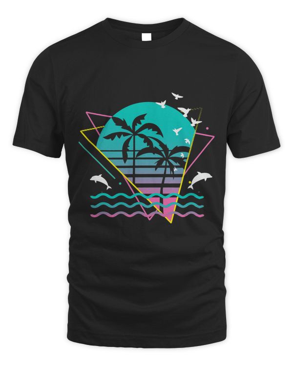 Aesthetic Palm Tree Sunset Apparel Retro 80s 90s