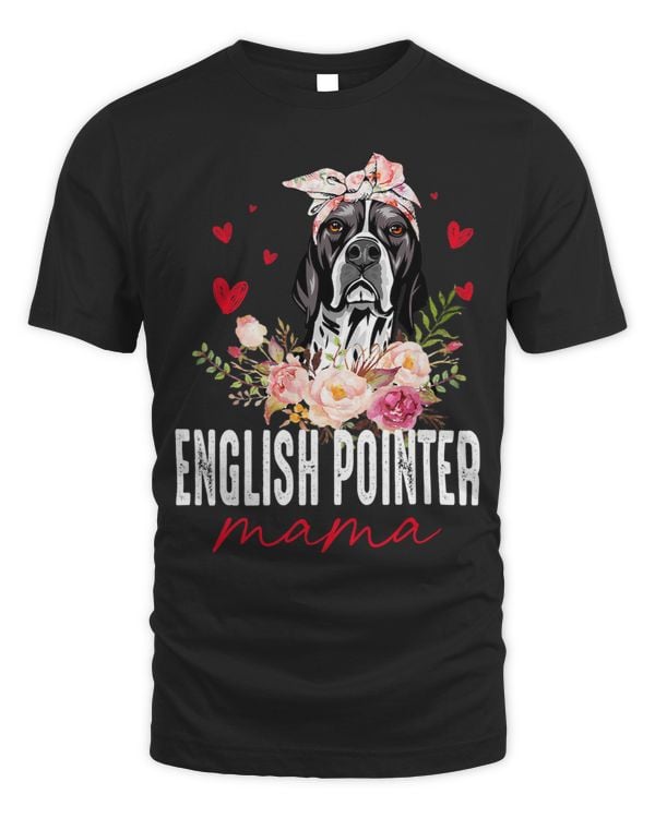 Womens Cute English Pointer Mom Flower Dog Lover Gift