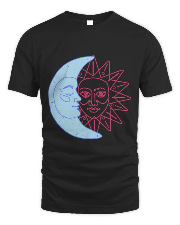 Celestial Moon Sun Line Art Minimal Artistic Aesthetic