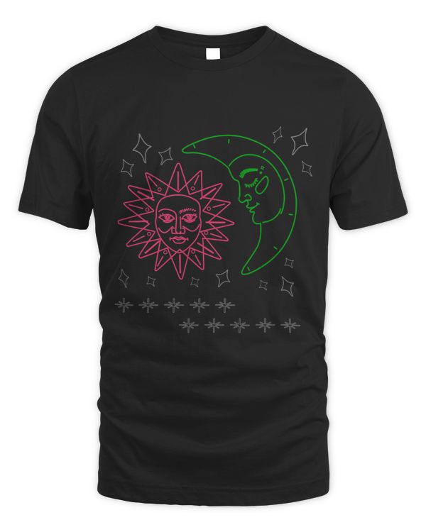 Celestial Moon Sun Stars Line Art Minimal Artistic Aesthetic