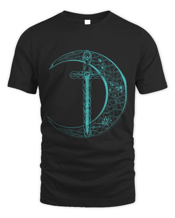 Celtic Knot Crescent Moon And Sword Fantasy