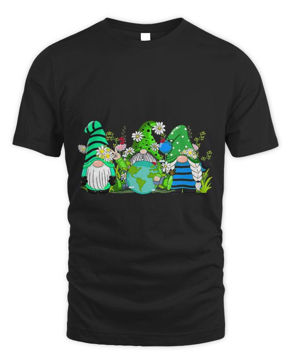 Three Gnomes Daisy Flower Earth Day Funny Gnome Lover