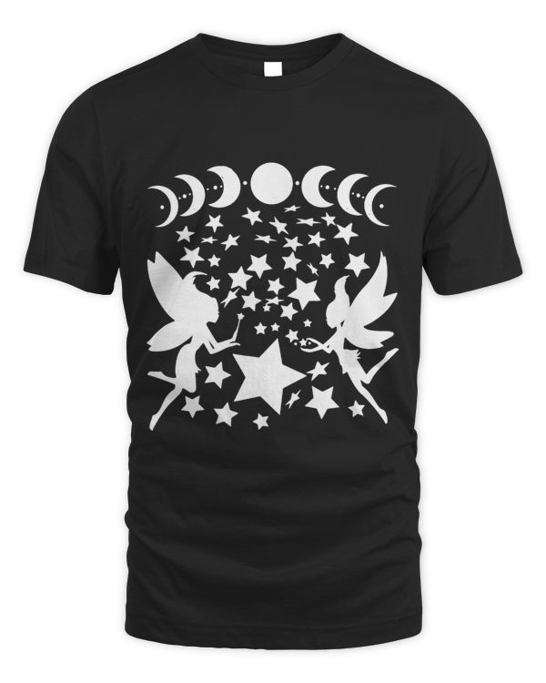 Fairies Moon Phases Stars Silhouette Fantasy 1
