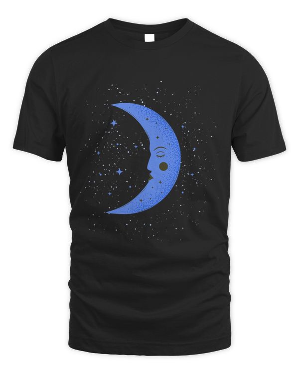 Crescent Moon Phase Stars Boho