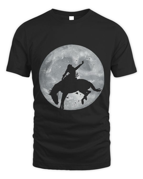 Bareback Bronc Riding Moon Rodeo Saddle Western Country