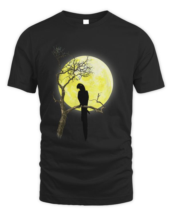Cute Parrot Full Moon Light Nature Bird Watching Lovers
