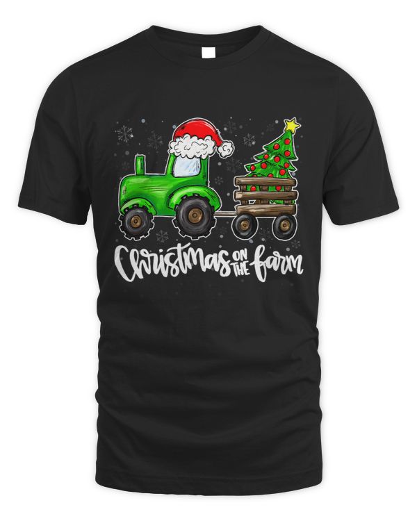 Farmer Christmas Funny Farming Tractor Christmas Tree Xmas