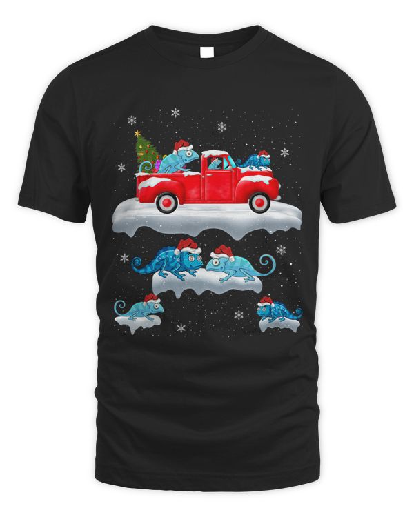 Chameleon Riding Christmas Tree Truck Chameleon Christmas