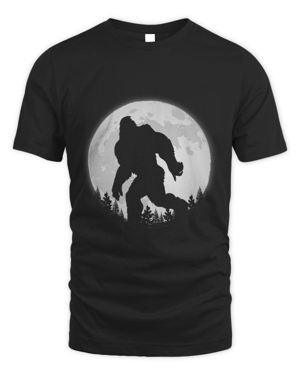 Cryptkins Scary Ghost Forest a white Full Moon with Bigfoot