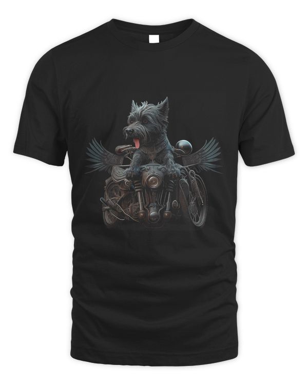 Vintage Dog Motorcycle Graphic Tees Men Women Boys Girls
