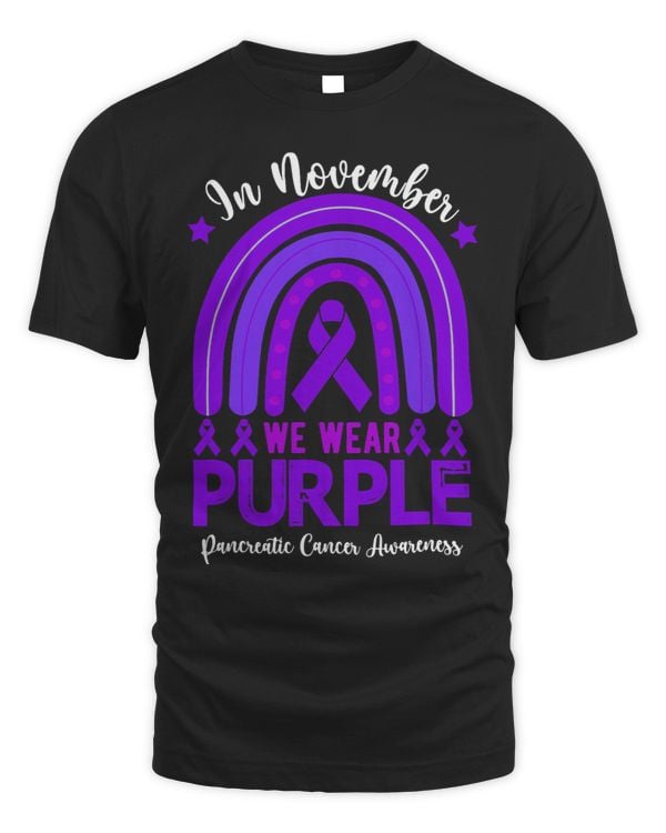 November We Wear Purple Pancreatic Cancer Awareness Rainbow
