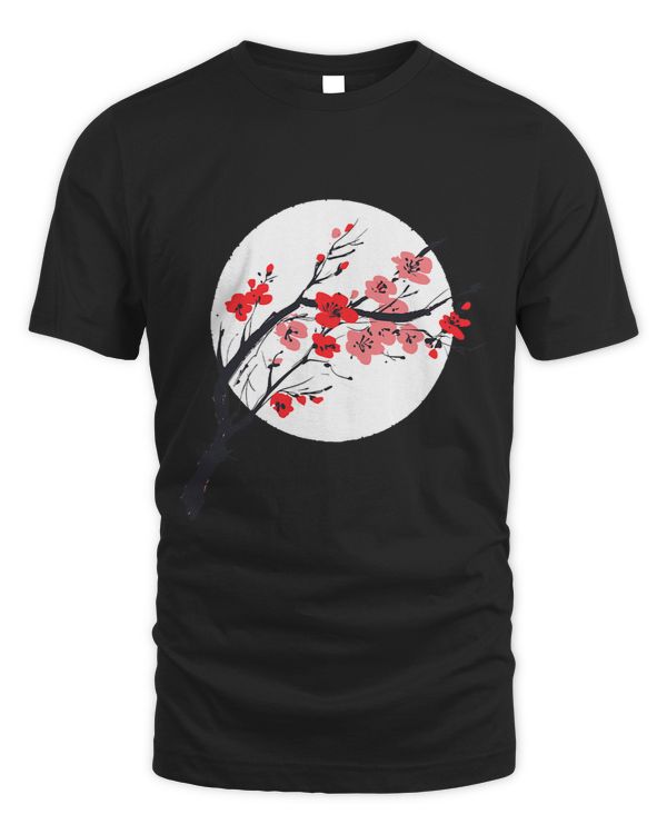 Cherry Blossoms Japanese Tree Moon in background