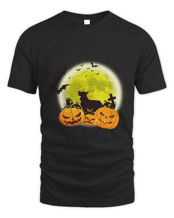 Cute Corgi Dog Moon Pumpkin Halloween Costume Dog Lovers