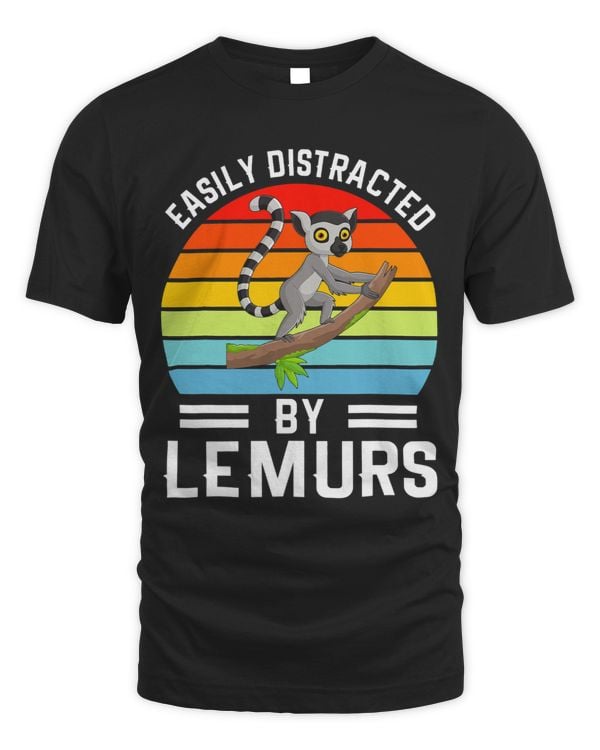 Easily Distracted By Lemurs I Lemur Monkey I Kids Lemur