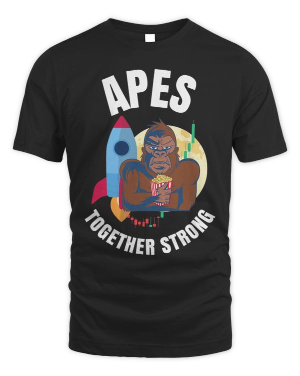 Apes Together Strong To The Moon Stock Market Meme Stonks