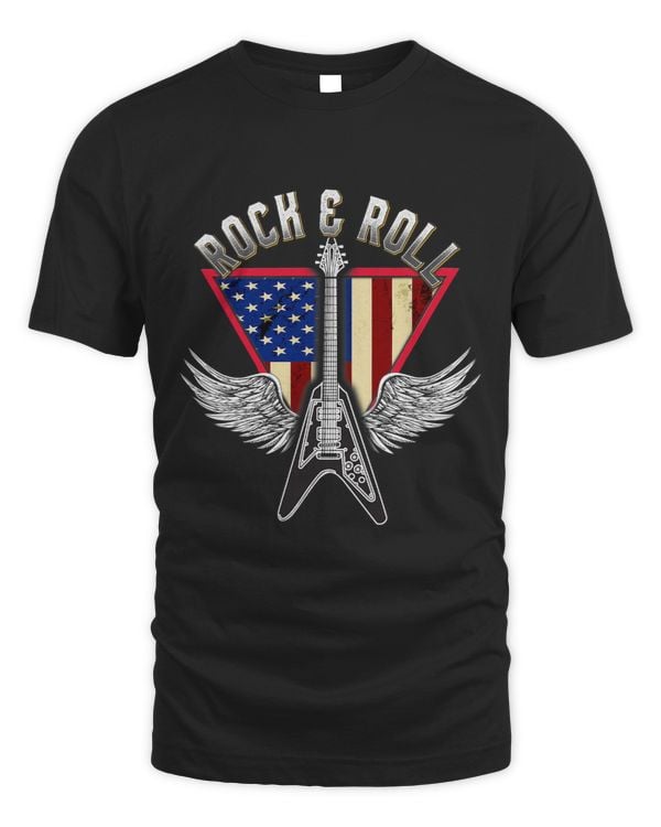 Rock And Roll National Flag Angel Wings Bass Player Bassist