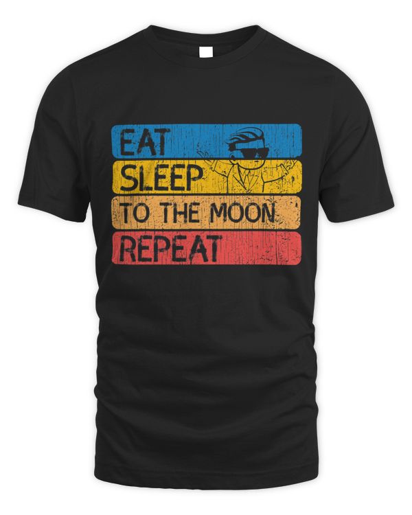 Eat Sleep To The Moon Repeat WSB Shirt Logo