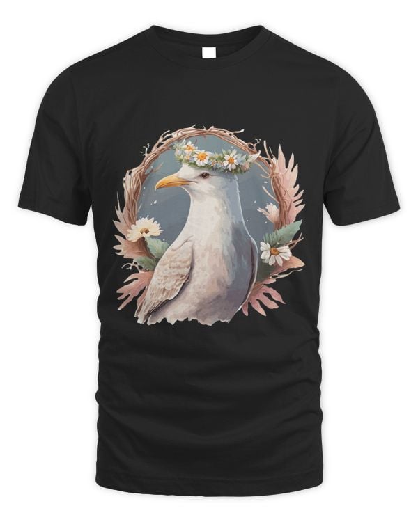 Seagull Bird Flower Crown Floral Seabirds