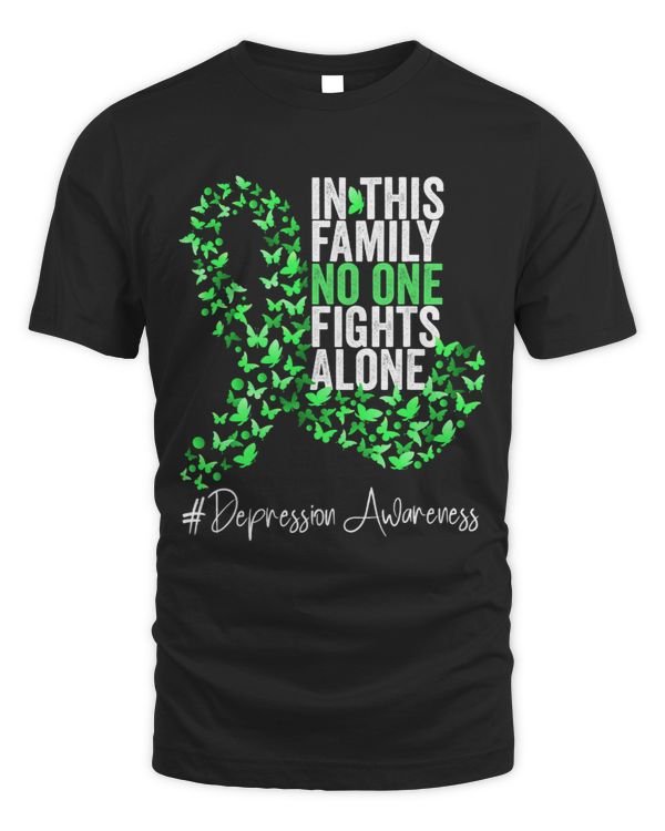 Depression Awareness Month Green Ribbon Butterflies