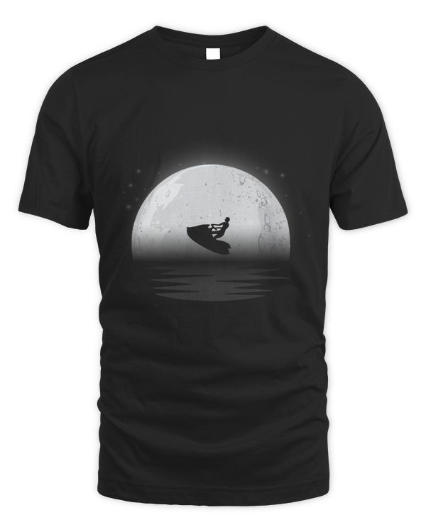 Full Moon Jet Ski Rider Jet Skiing Beach Water Sports Summer