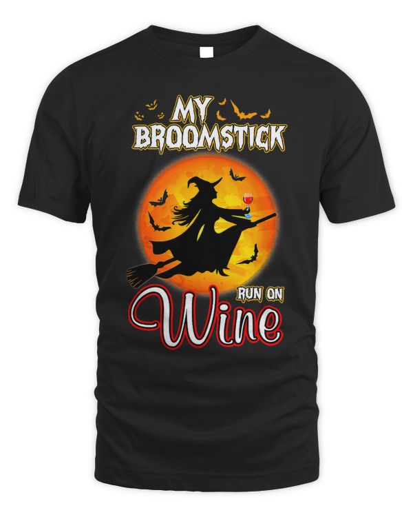 Halloween Magic My Broomstick Runs On Wine Moon Wine Lover