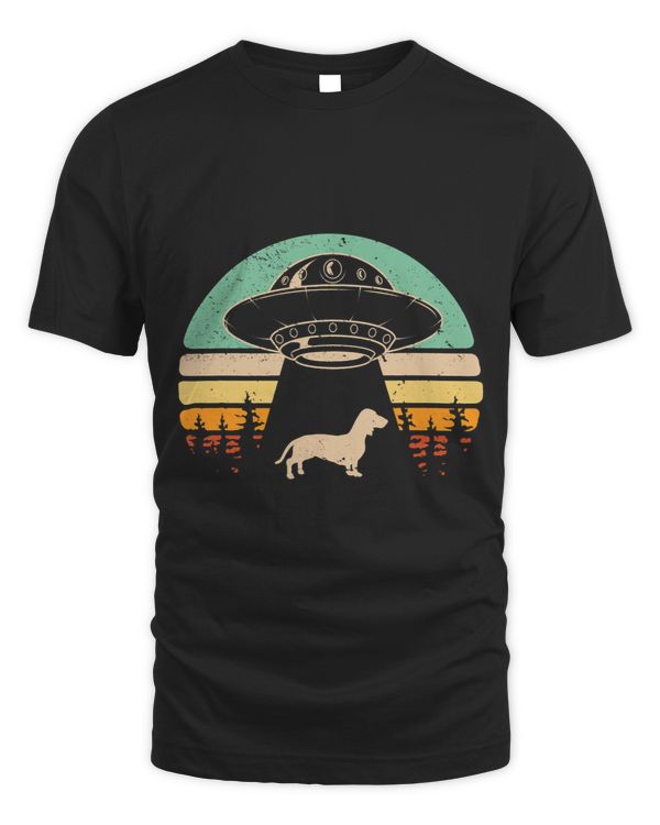 Dachshund UFO Abduction Alien Spaceship Abducting Wiener Dog