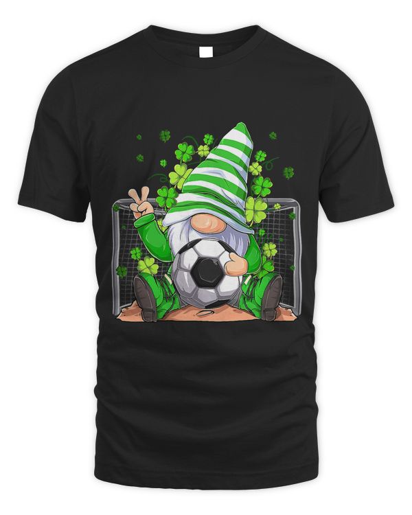Soccer Gnome Lucky Shamrock Irish St Patricks Day Men Boys