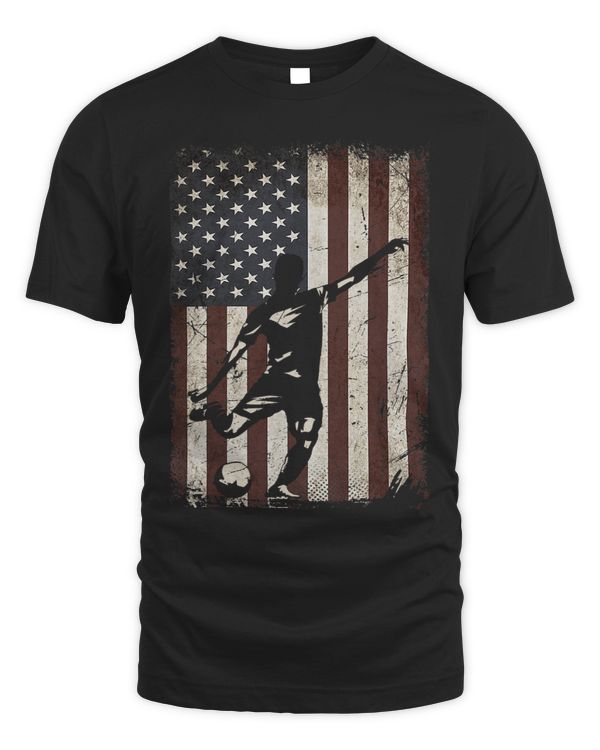 Soccer Player American Flag Vintage Gifts Mens Boys Kids