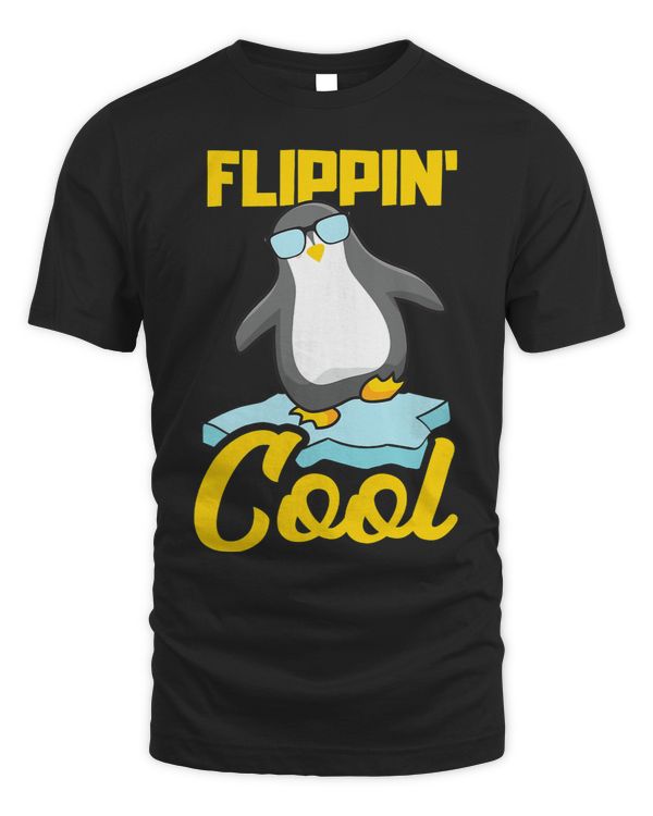 Funny cool animal Pinguin with sun glasses on an ice floe