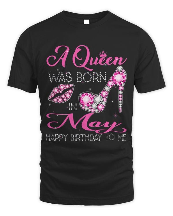 A Queen Was Born in May Birthday Shoes Diamond Lips Gifts
