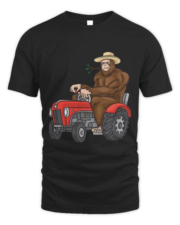 Funny Bigfoot Farmer Riding a Tractor for American Farmers