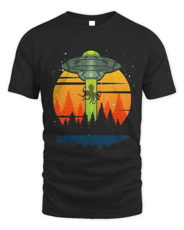Animal Kraken UFO Octopus Abduction Retro Alien