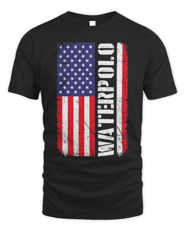 Water Polo Player Underwater Swimming Team Pool USA Flag