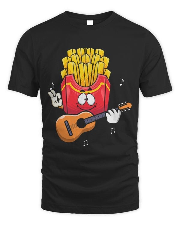 French Fries Playing Guitar Guitarist Player Uke Ukulele 1