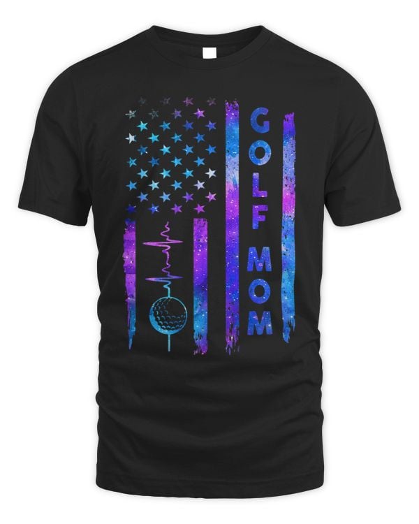 Womens American US Flag Golf Mom Galaxy Space Patriotic