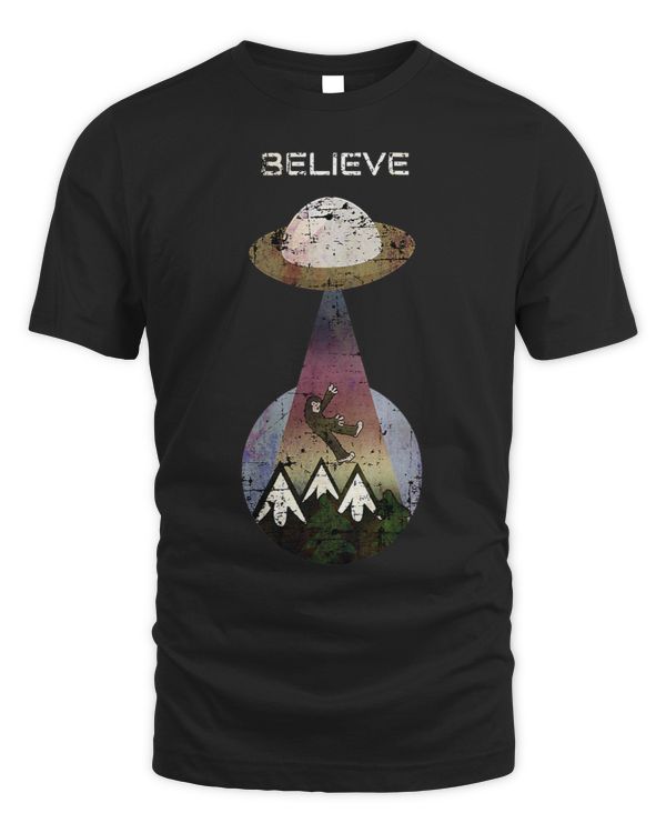 Alien Abduction Grunge Distressed Sasquatch Funny Novelty