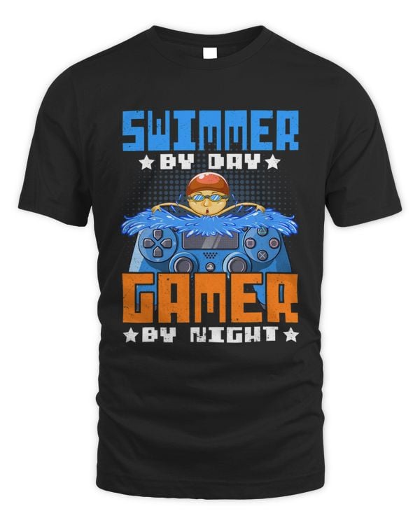 Swimmer By Day Gamer By Night Swim Team Swimming Funny Quote