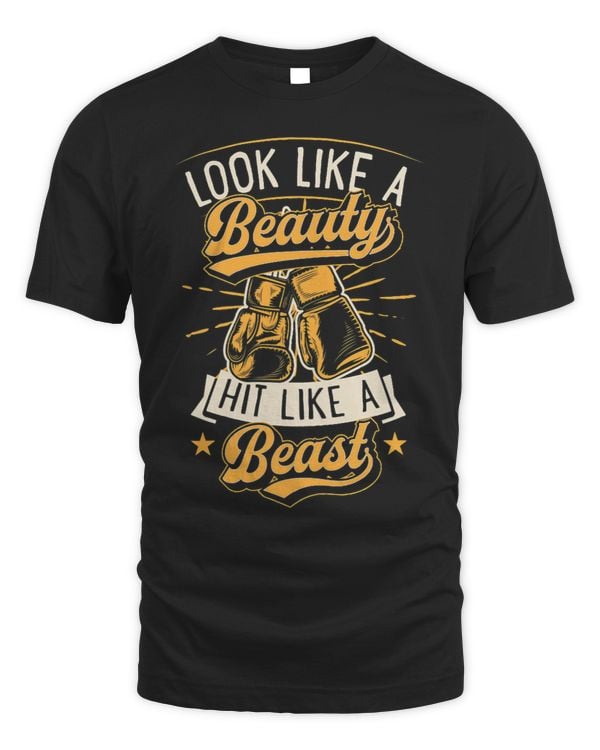 Womens Look Like A Beauty Hit Like A Beast Karate Kickboxing Girl