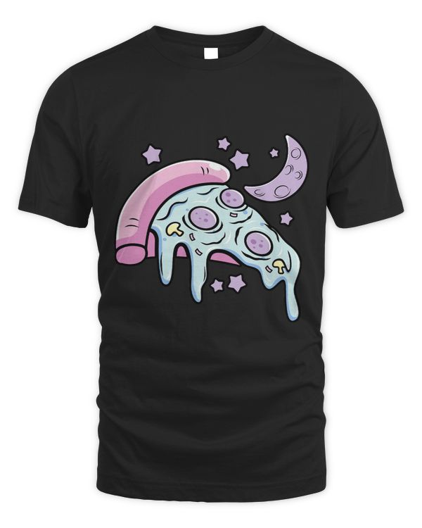 Dripping Moon Kawaii Cheese Pizza Slice a Pastel Goth Pizza