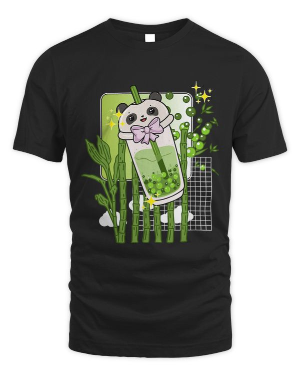 Funny Kawaii Boba Tea Panda Bubble Tea Japanese Bamboo Anime
