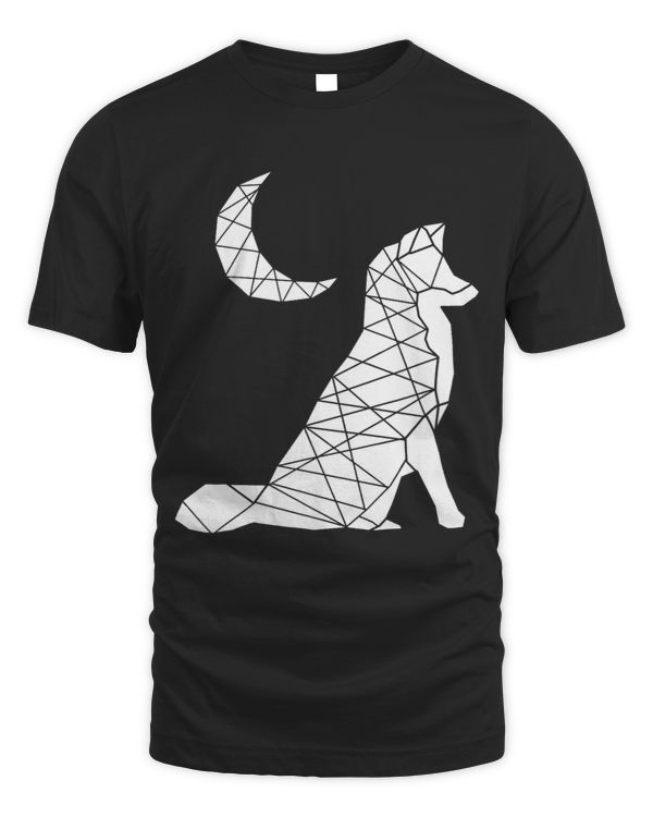FOX MOON forest animal geometric polygon minimalist