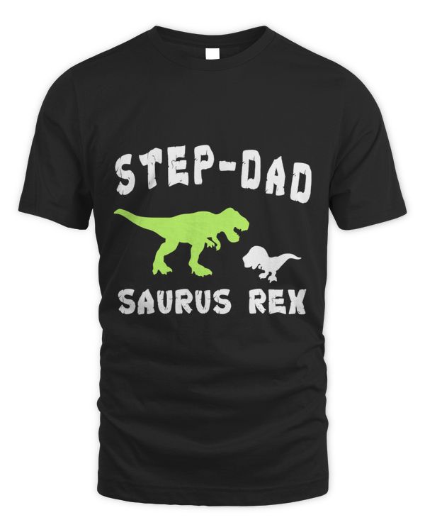 StepDadsaurus Rex 2 Kids Sunset Tshirt For Fathers Day Gift