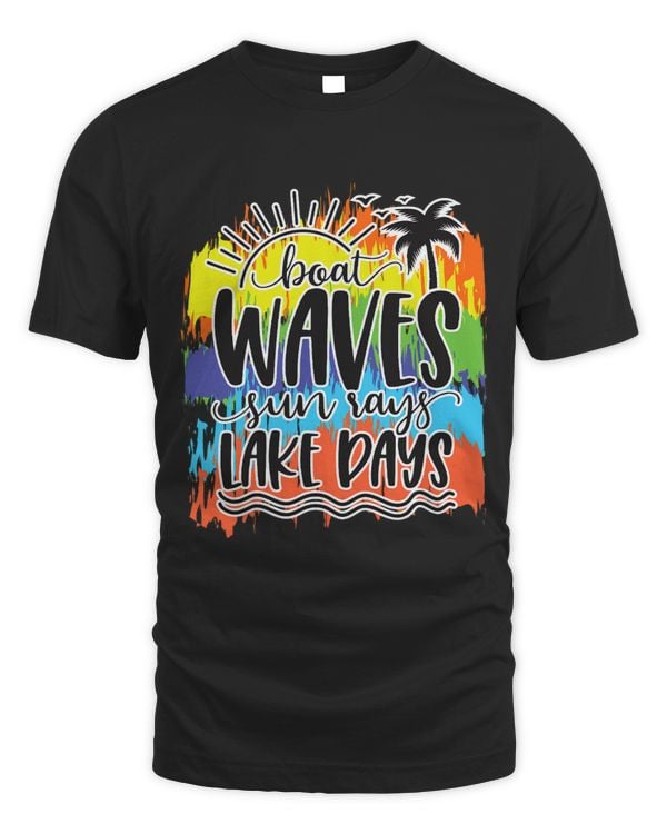 Boat Waves Sun Rays Lake Days Summer Vacation