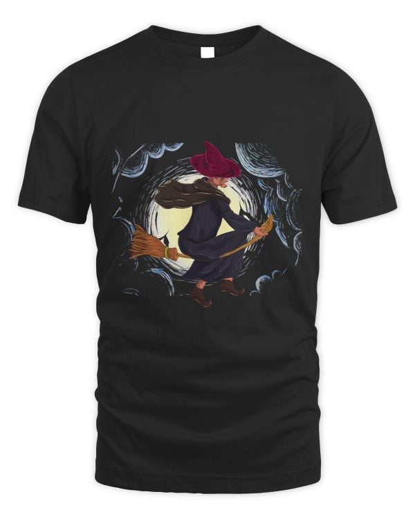 Broomstick Witch Halloween Costume Full Moon Spooky Witch