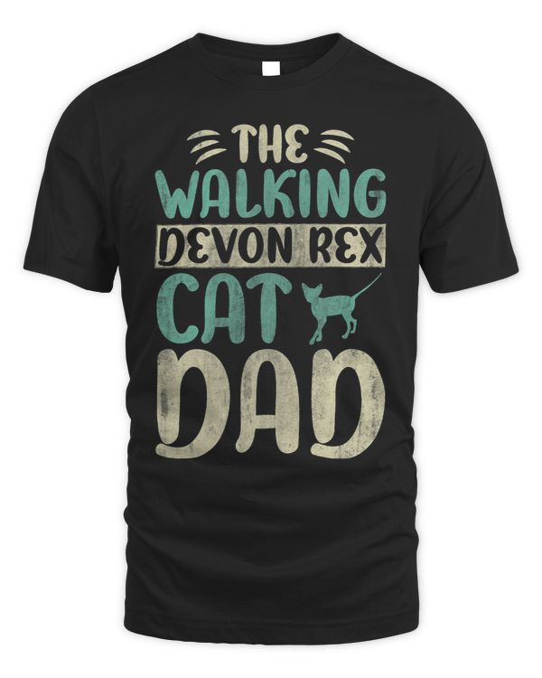 The Walking Devon Rex Cat Dad Kitty Lover Meow Cat Walking